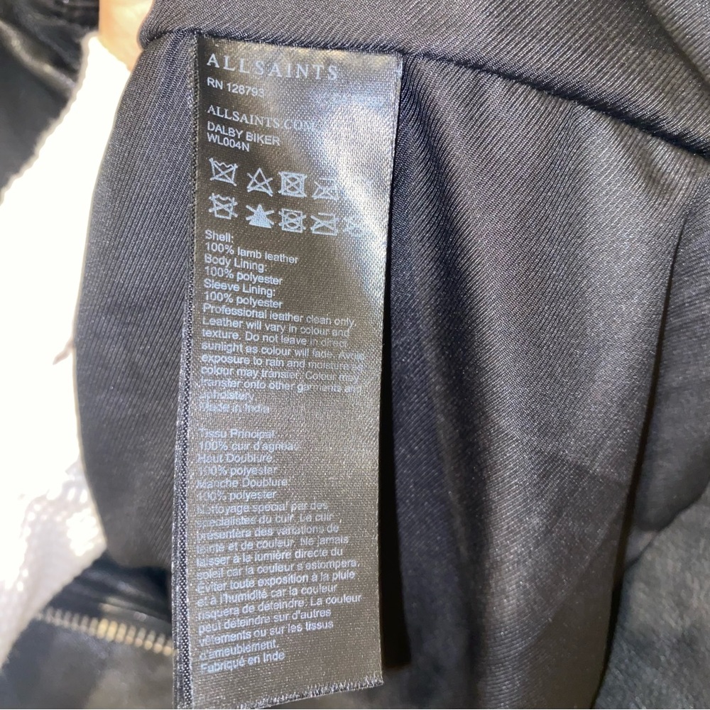 ALLSAINTS "Dalby" Leather Biker Jacket - Picture 6 of 7